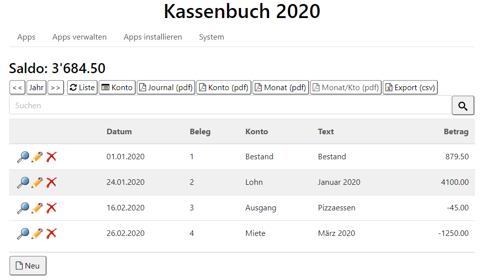 Kassenbuch Kassenbuch