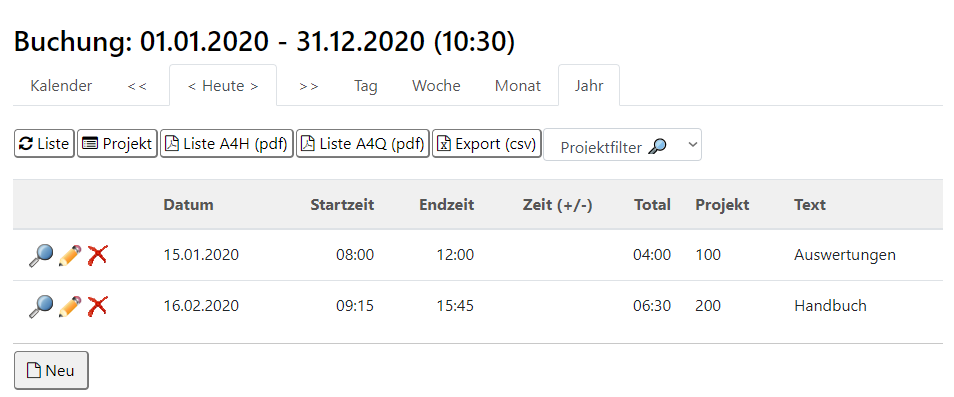 Zeiterfassung Zeiterfassung